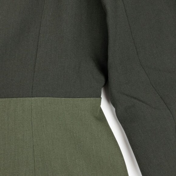 Good American Blazer Jacket Women's 3 Two-Tone Sage Green Side Slit Belted - Picture 12 of 16